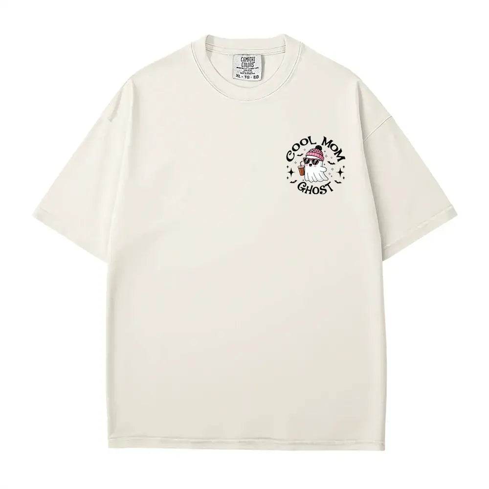 Cool Mom Ghost Comfort Colors T-Shirt or Crewneck Sweatshirt – Halloween Pocket Print Shirt - Woven Mama