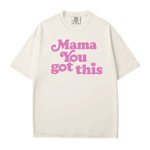 Mama You Got This Comfort Colors® T-Shirt – Pink Retro Lettering Inspirational Mom Shirt - Woven Mama