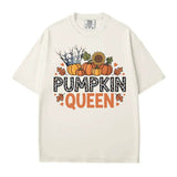 Pumpkin Queen Comfort Colors T-Shirt or Crewneck Sweatshirt – Fall Pumpkin Patch & Halloween Mom Shirt - Woven Mama