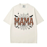 Spooky Mama Comfort Colors T-Shirt or Crewneck Sweatshirt – Leopard Print Halloween Mom Shirt - Woven Mama