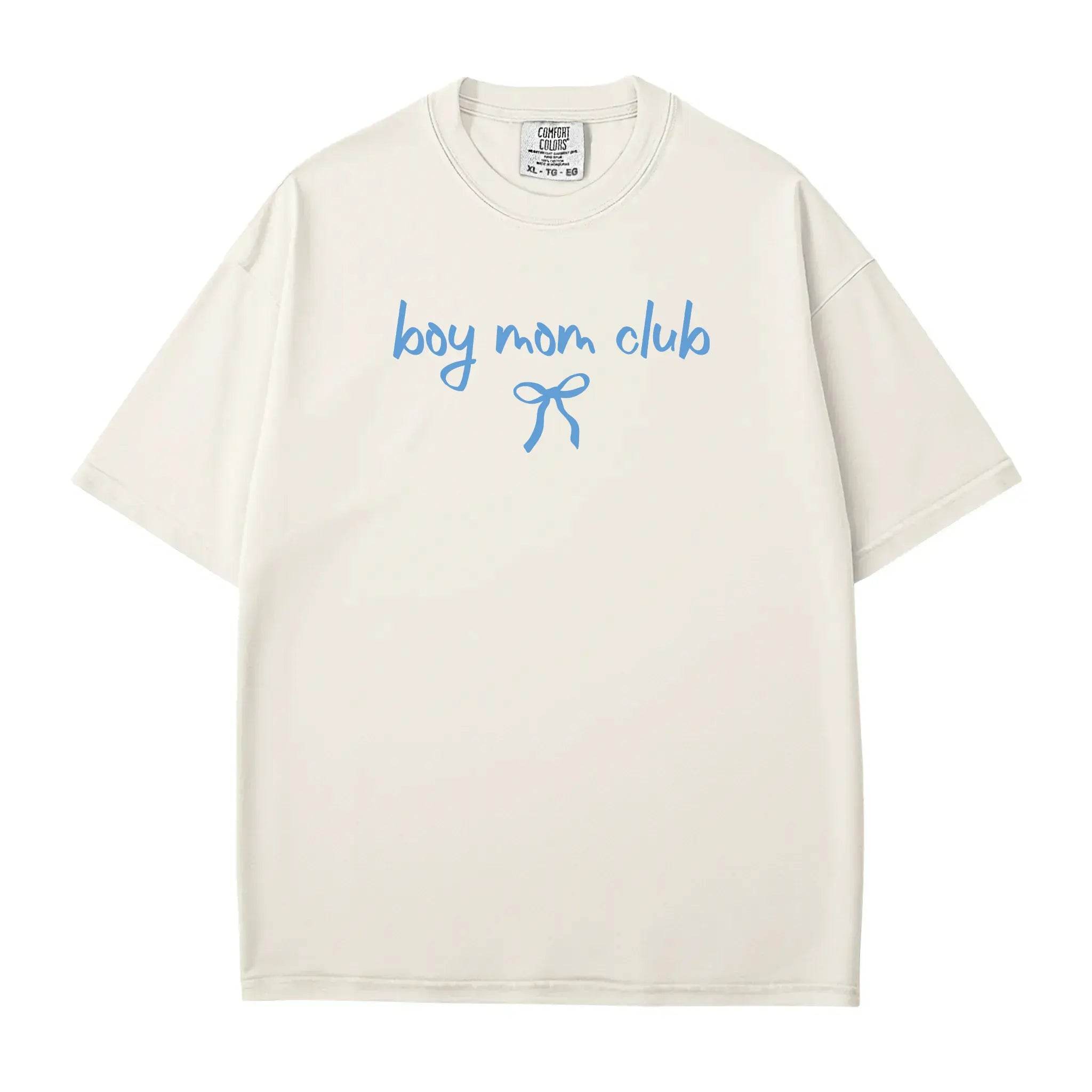Boy Mom Club T-Shirt – Cute Boy Mom Coquette Comfort Colors Tee - Woven Mama