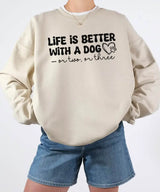 Life Is Better With a Dog (or Two or Three) Funny Shirt – Dog Lover Comfort Colors® Tee or Sweatshirt - Woven Mama