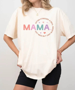 MAMA Often Stressed But Very Blessed Shirt – Funny Mom Comfort Colors® Tee or Sweatshirt - Woven Mama