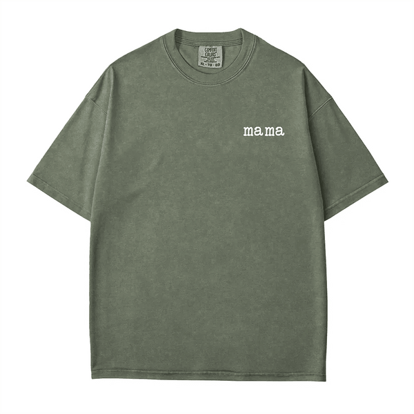 Mama Comfort Colors® T-Shirt – Minimalist Pocket Print Mom Shirt - Woven Mama