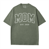 Custom MOM Comfort Colors® T-Shirt – Personalized Year “Est.” Tee - Woven Mama