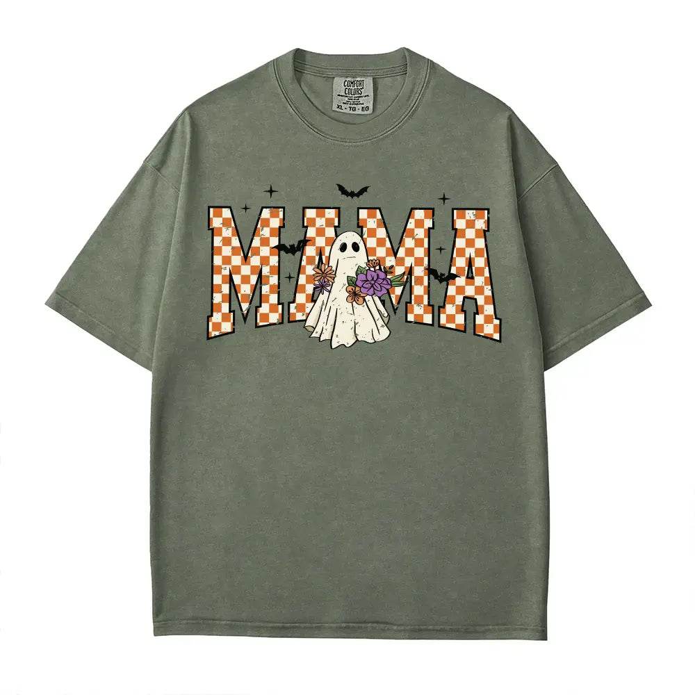 Halloween Mama Ghost Comfort Colors T-Shirt or Crewneck Sweatshirt - Woven Mama