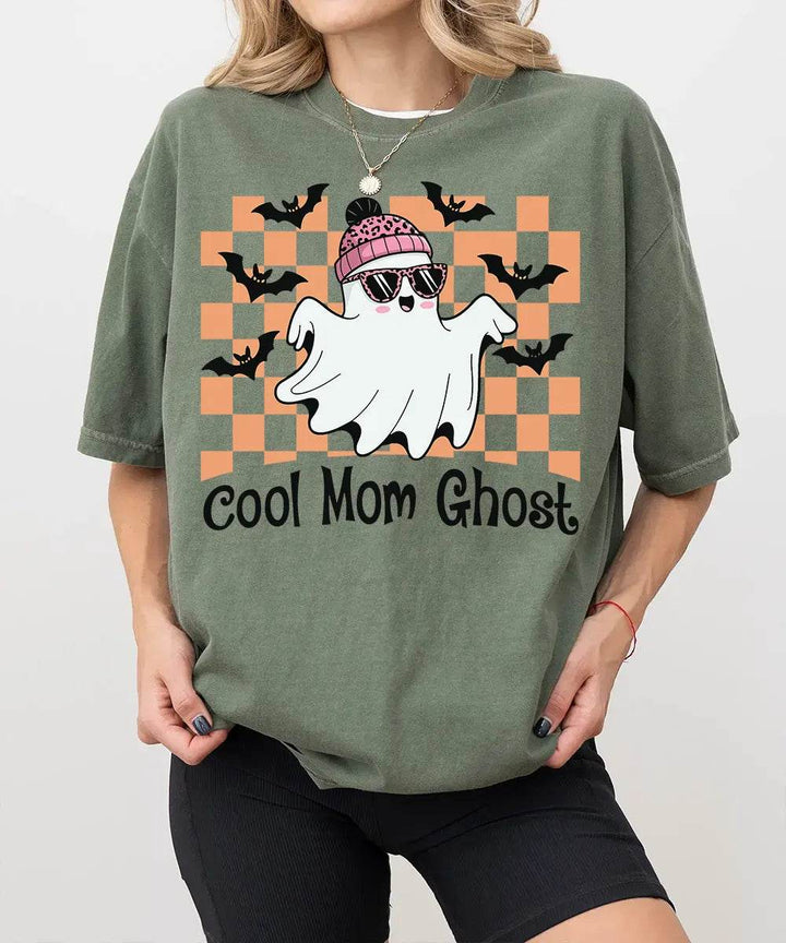 Cool Mom Ghost Halloween Comfort Colors T-Shirt or Sweatshirt – Funny Spooky Season Shirt - Woven Mama