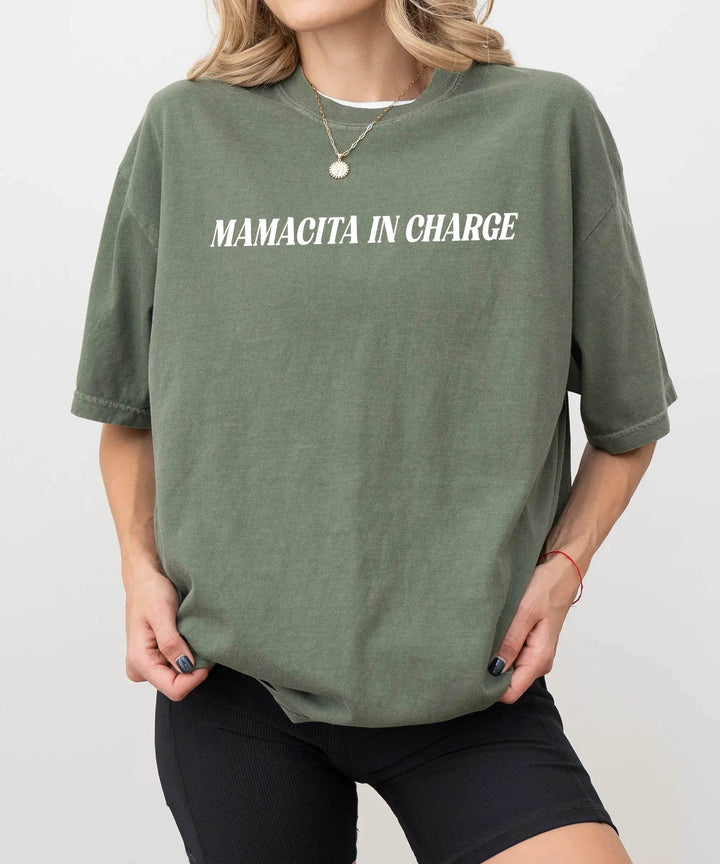 Mamacita in Charge T-Shirt – Comfort Colors Bold Latina Mom Tee - Woven Mama