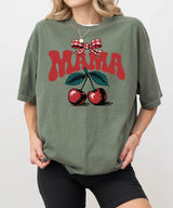 Mama T-Shirt – Sweet Cherry Coquette Comfort Colors Tee for Moms - Woven Mama