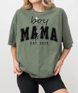 Custom Boy Mama T-Shirt – Personalized Year “Est.” Comfort Colors® Tee - Woven Mama