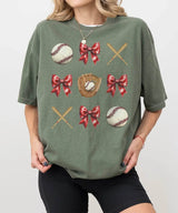 Coquette Bow Baseball T-Shirt – Baseball Mom Game Day Tee - Woven Mama