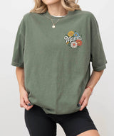 Mama T-Shirt – Comfort Colors Minimal Floral Mom Tee - Woven Mama
