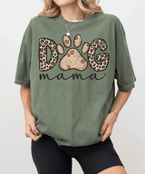 Dog Mama Comfort Colors® T-Shirt – Leopard Pet Mom Shirt - Woven Mama