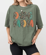 Dog Mom Comfort Colors® T-Shirt – Retro Leopard Letters with Paw Print - Woven Mama