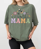 Colorful MAMA Comfort Colors T-Shirt – Floral Mom Shirt - Woven Mama