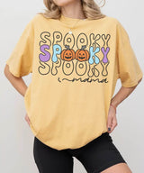 Spooky Mama Comfort Colors T-Shirt or Crewneck Sweatshirt – Colorful Halloween Pumpkin Mom Shirt - Woven Mama