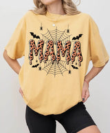 Spooky Mama Comfort Colors T-Shirt or Crewneck Sweatshirt – Leopard Print Halloween Mom Shirt - Woven Mama