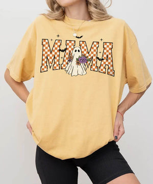 Halloween Mama Ghost Comfort Colors T-Shirt or Crewneck Sweatshirt - Woven Mama