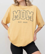 Custom MOM Comfort Colors® T-Shirt – Personalized Year “Est.” Tee - Woven Mama