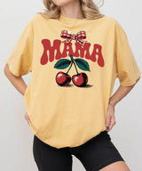 Mama T-Shirt – Sweet Cherry Coquette Comfort Colors Tee for Moms - Woven Mama