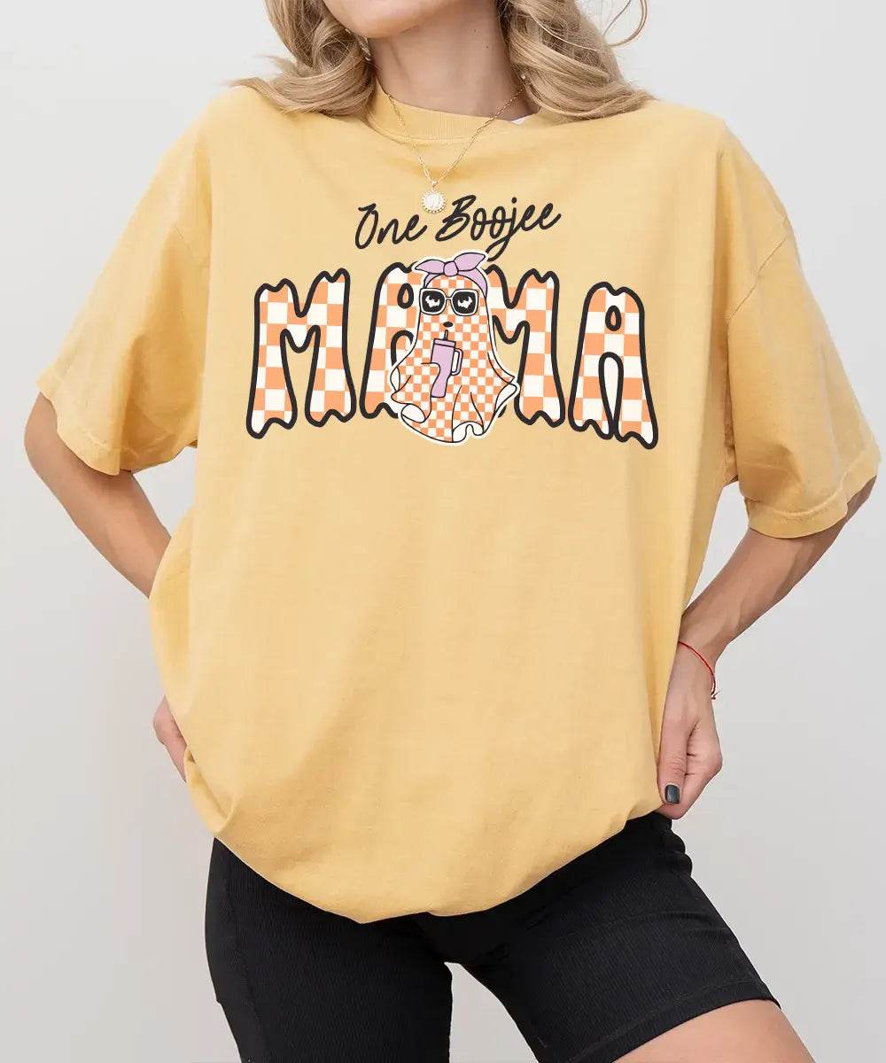 One Boojee Mama Comfort Colors T-Shirt or Sweatshirt – Cute Halloween Ghost Mom Shirt - Woven Mama