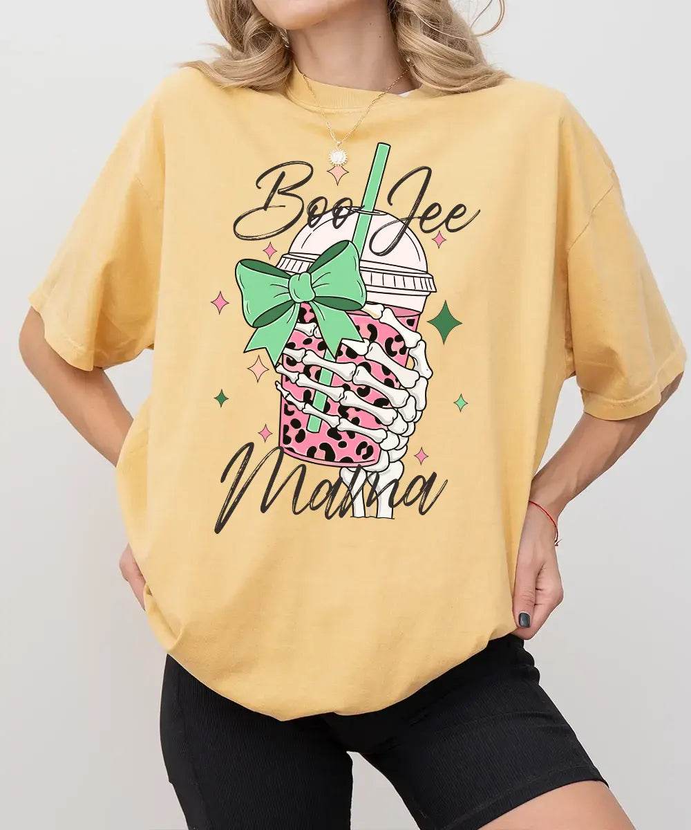 Boo Jee Mama Comfort Colors T-Shirt or Crewneck Sweatshirt – Cute Spooky Mom Halloween Shirt - Woven Mama