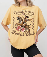 Feral Moms Social Club Shirt – Retro Tiger Comfort Colors Tee for Moms - Woven Mama