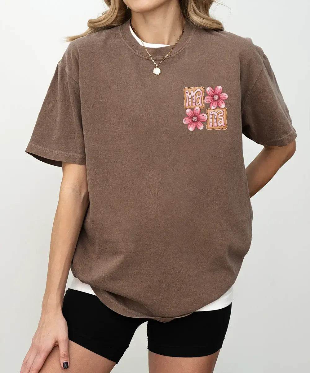 Mama Cookie Floral Shirt – Pocket Print Floral Mama Comfort Colors® Tee or Sweatshirt - Woven Mama