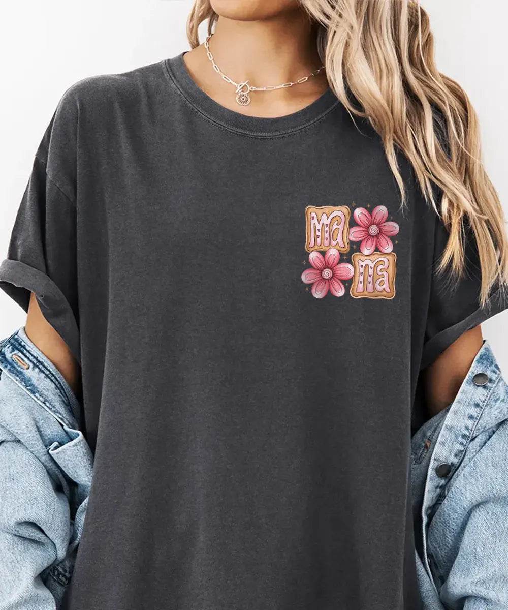 Mama Cookie Floral Shirt – Pocket Print Floral Mama Comfort Colors® Tee or Sweatshirt - Woven Mama