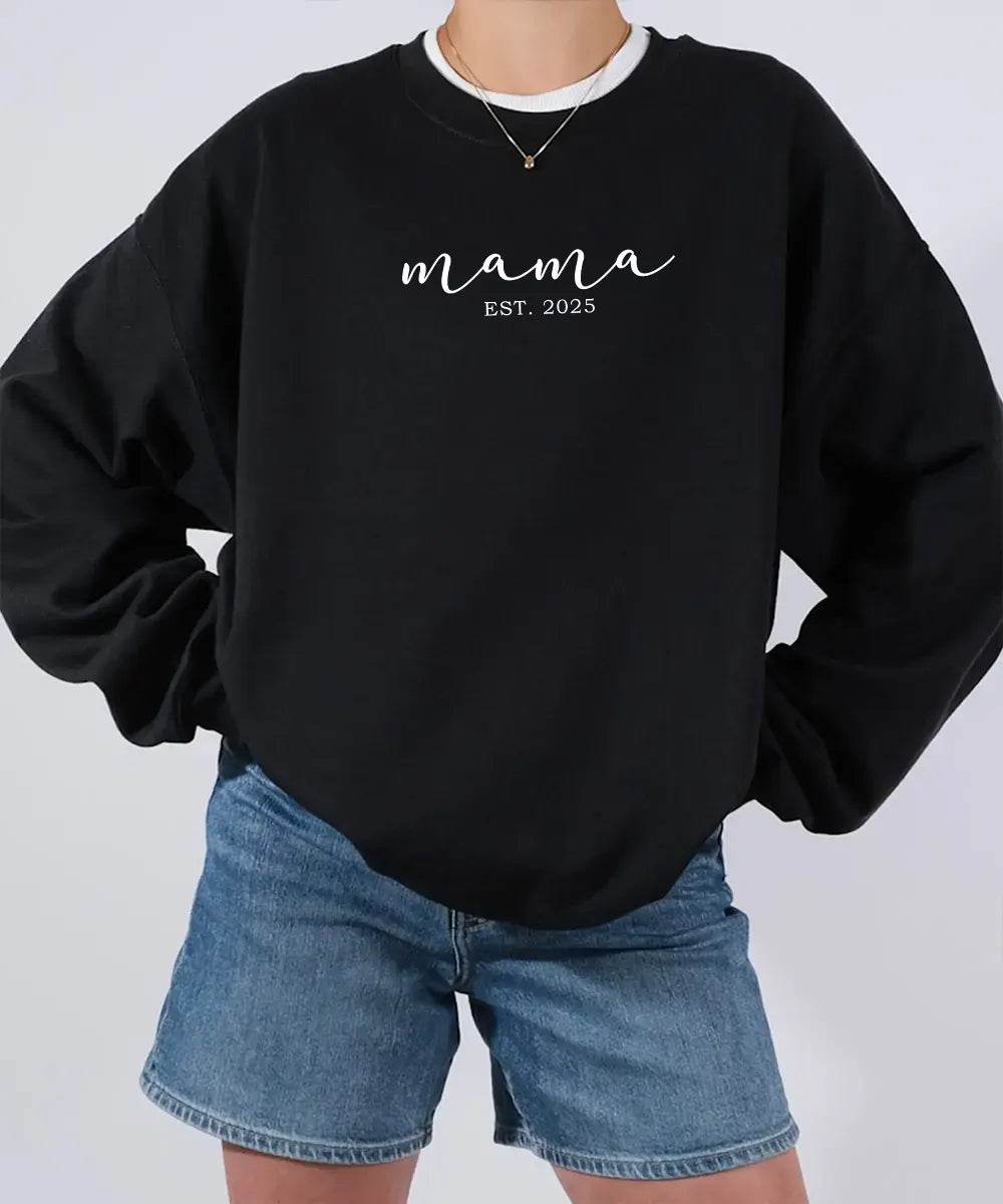 Mama Est. Minimalist Shirt – Custom Year Mom Comfort Colors® T-Shirt or Sweatshirt - Woven Mama