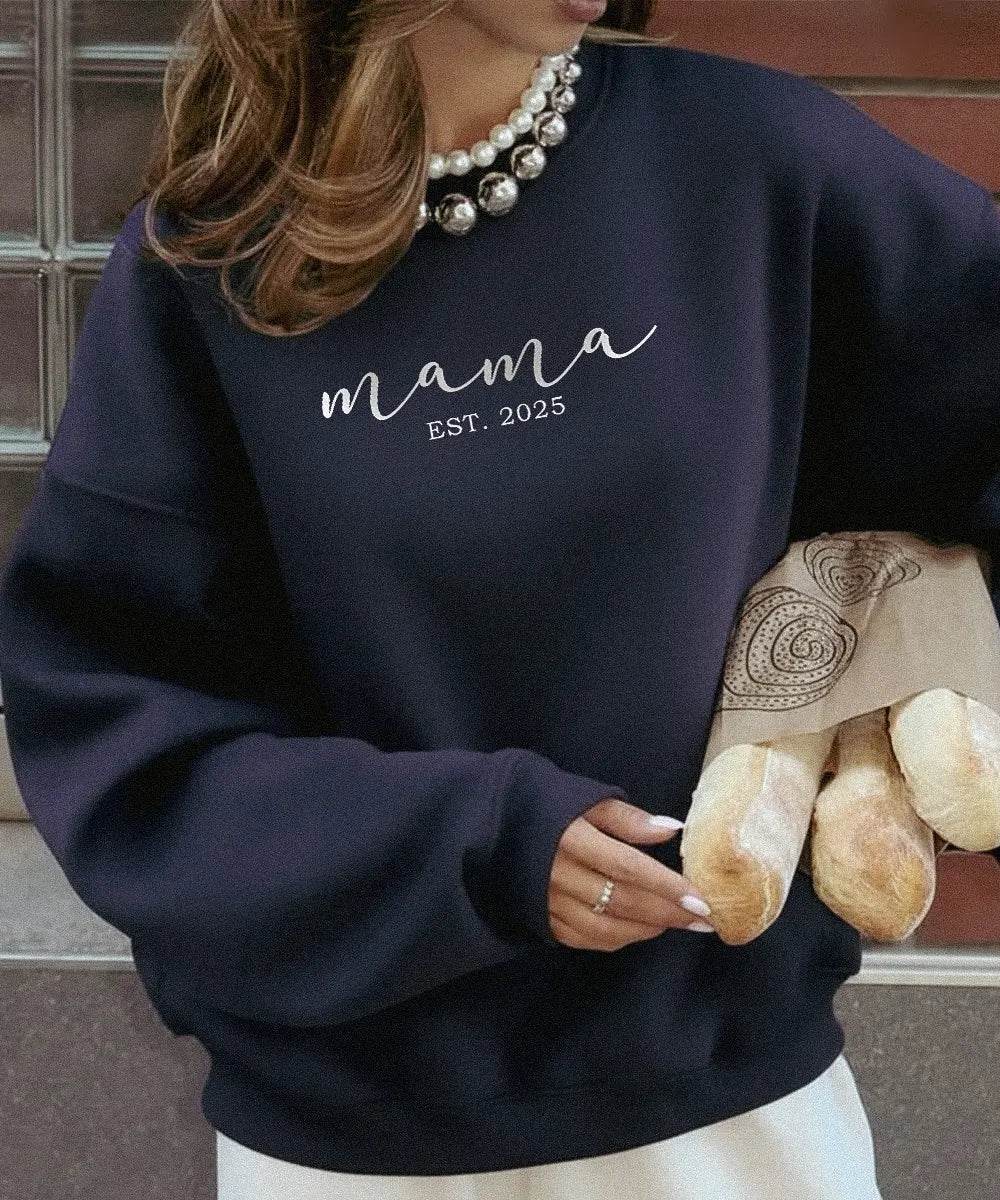 Mama Est. Minimalist Shirt – Custom Year Mom Comfort Colors® T-Shirt or Sweatshirt - Woven Mama