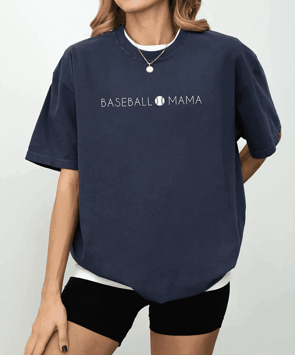 Baseball Mama T-Shirt – Minimalist Sports Mom Tee - Woven Mama
