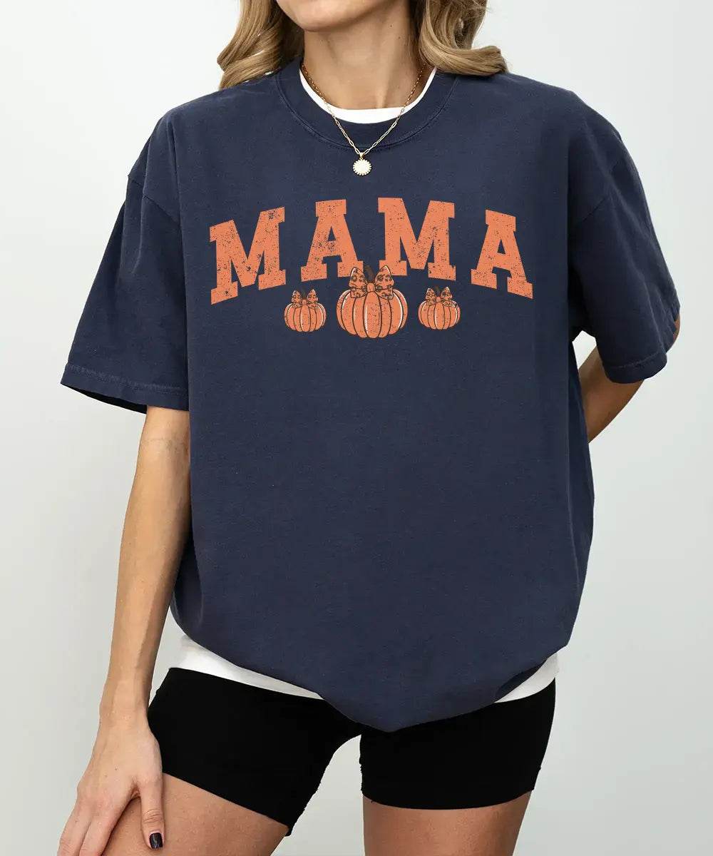 Pumpkin MAMA Halloween Comfort Colors T-Shirt or Crewneck Sweatshirt - Woven Mama