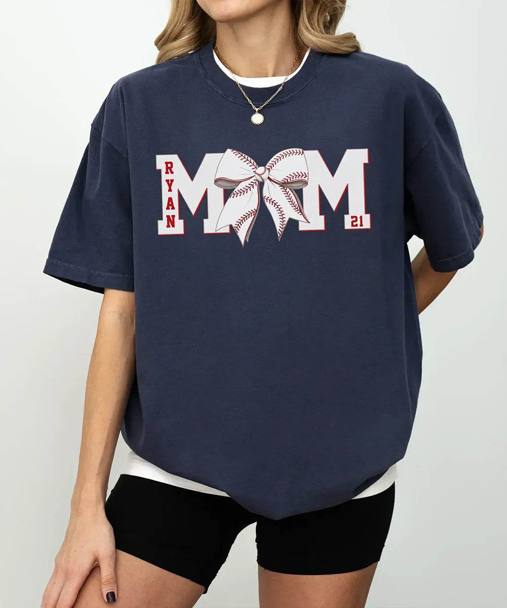 Custom Baseball T-Shirt – Personalized Player Name & Number Tee - Woven Mama