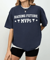 Raising Future MVPs T-Shirt – Sports Mom Tee in Bella+Canvas & Comfort Colors - Woven Mama