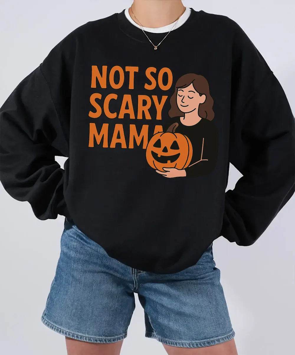 Not So Scary Mama Comfort Colors® T-Shirt or Crewneck Sweatshirt - Halloween Mom Shirt - Woven Mama