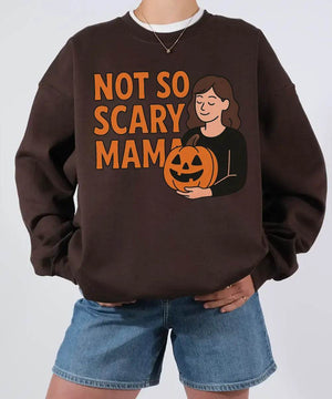 Not So Scary Mama Comfort Colors® T-Shirt or Crewneck Sweatshirt - Halloween Mom Shirt - Woven Mama