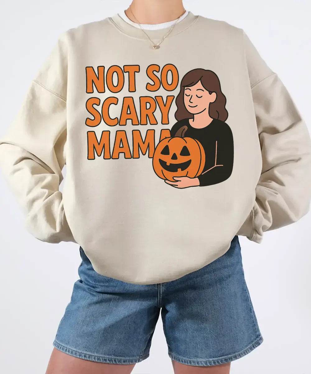 Not So Scary Mama Comfort Colors® T-Shirt or Crewneck Sweatshirt - Halloween Mom Shirt - Woven Mama
