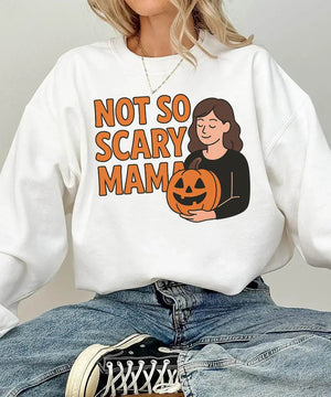 Not So Scary Mama Comfort Colors® T-Shirt or Crewneck Sweatshirt - Halloween Mom Shirt - Woven Mama
