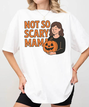 Not So Scary Mama Comfort Colors® T-Shirt or Crewneck Sweatshirt - Halloween Mom Shirt - Woven Mama