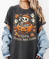 Raising Pumpkin Spice Babies Halloween Comfort Colors T-Shirt or Crewneck Sweatshirt - Woven Mama