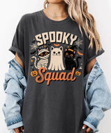 Spooky Squad Halloween Comfort Colors T-Shirt or Crewneck Sweatshirt – Cute Cats Mom Halloween Shirt - Woven Mama