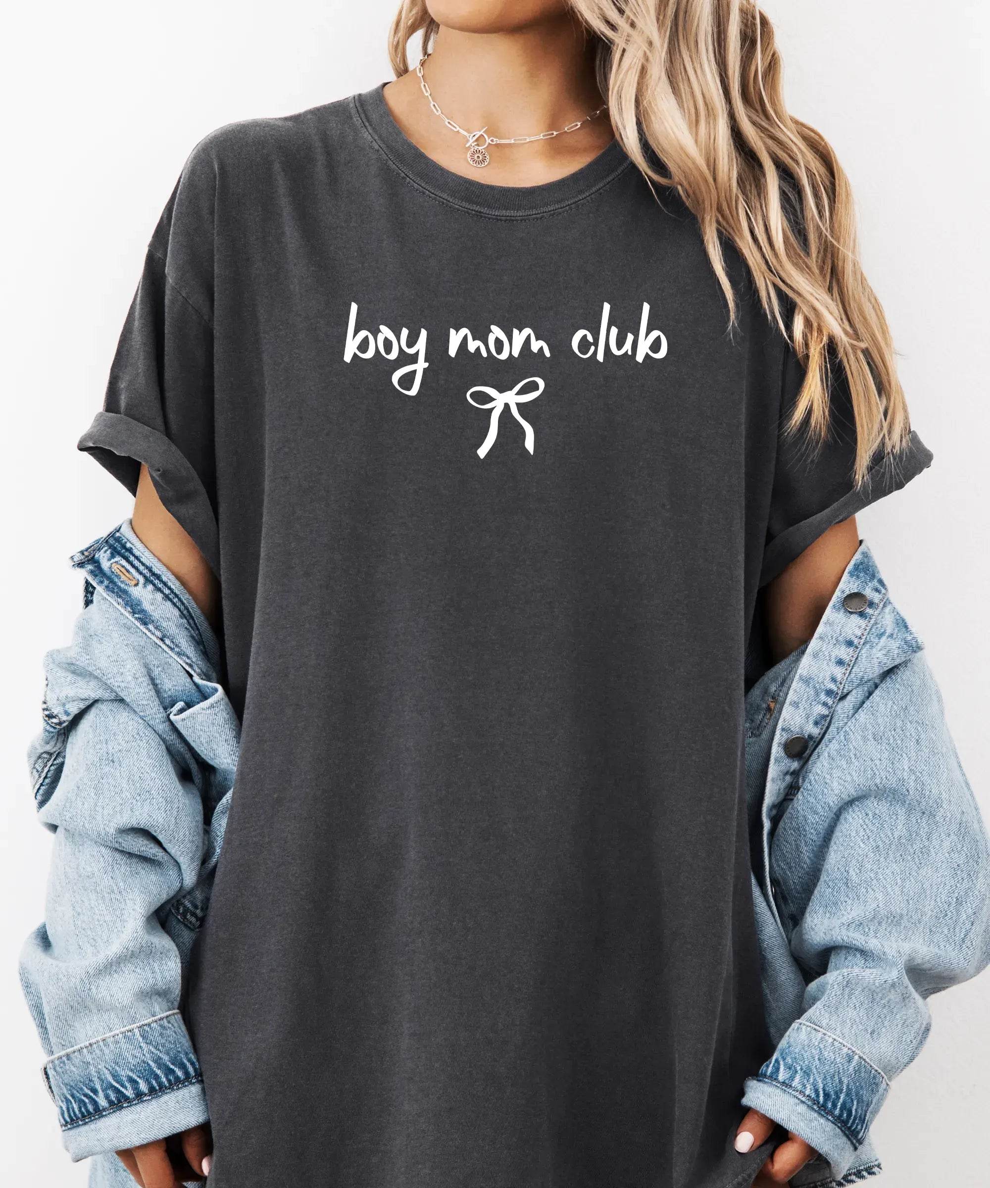 Boy Mom Club T-Shirt – Cute Boy Mom Coquette Comfort Colors Tee - Woven Mama
