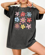 Floral Mom Life T-Shirt – Comfort Colors Tee with Cute Colorful Flower Design & Motherhood Words - Woven Mama