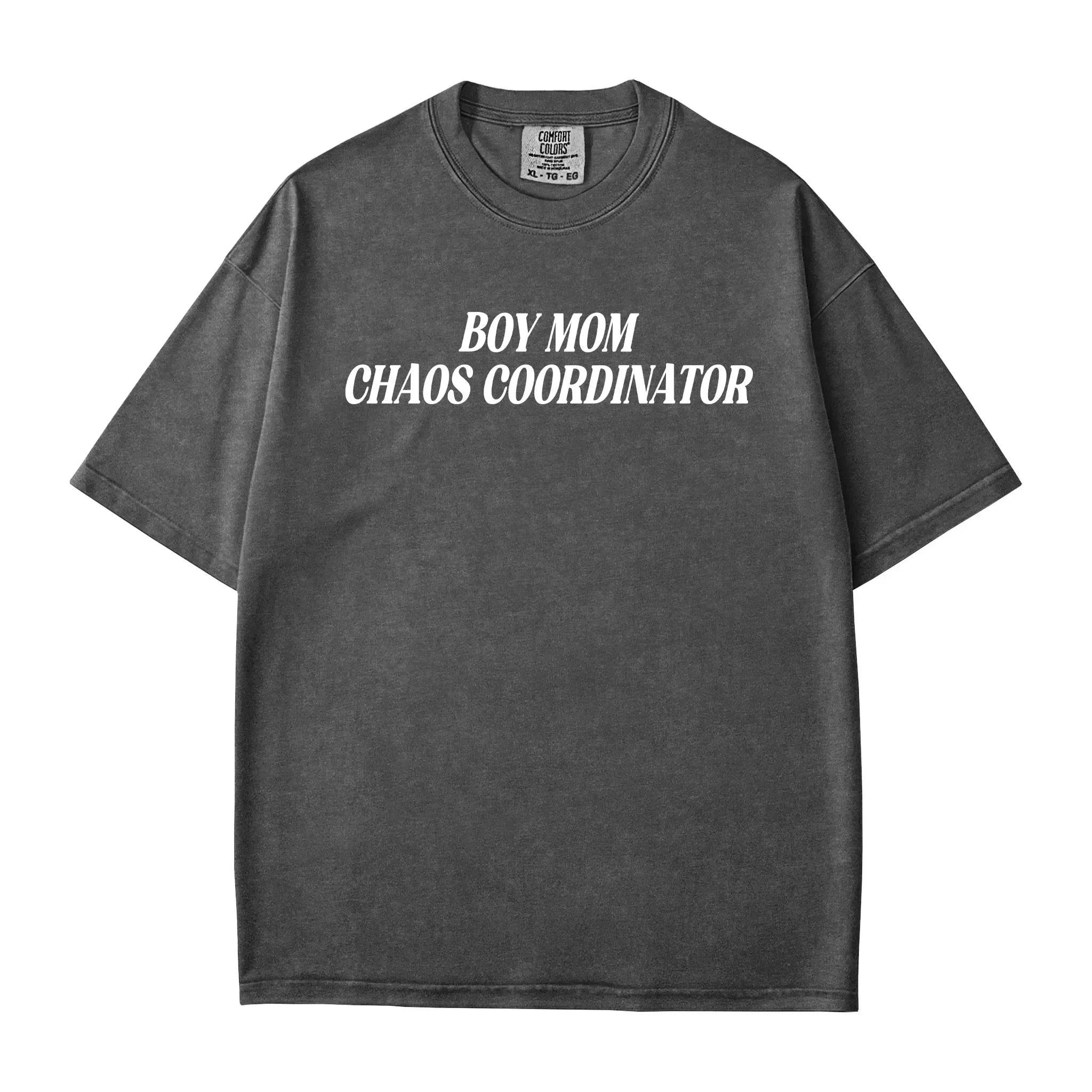 Boy Mom Chaos Coordinator T-Shirt – Funny Comfort Colors Tee for Moms of Boys - Woven Mama