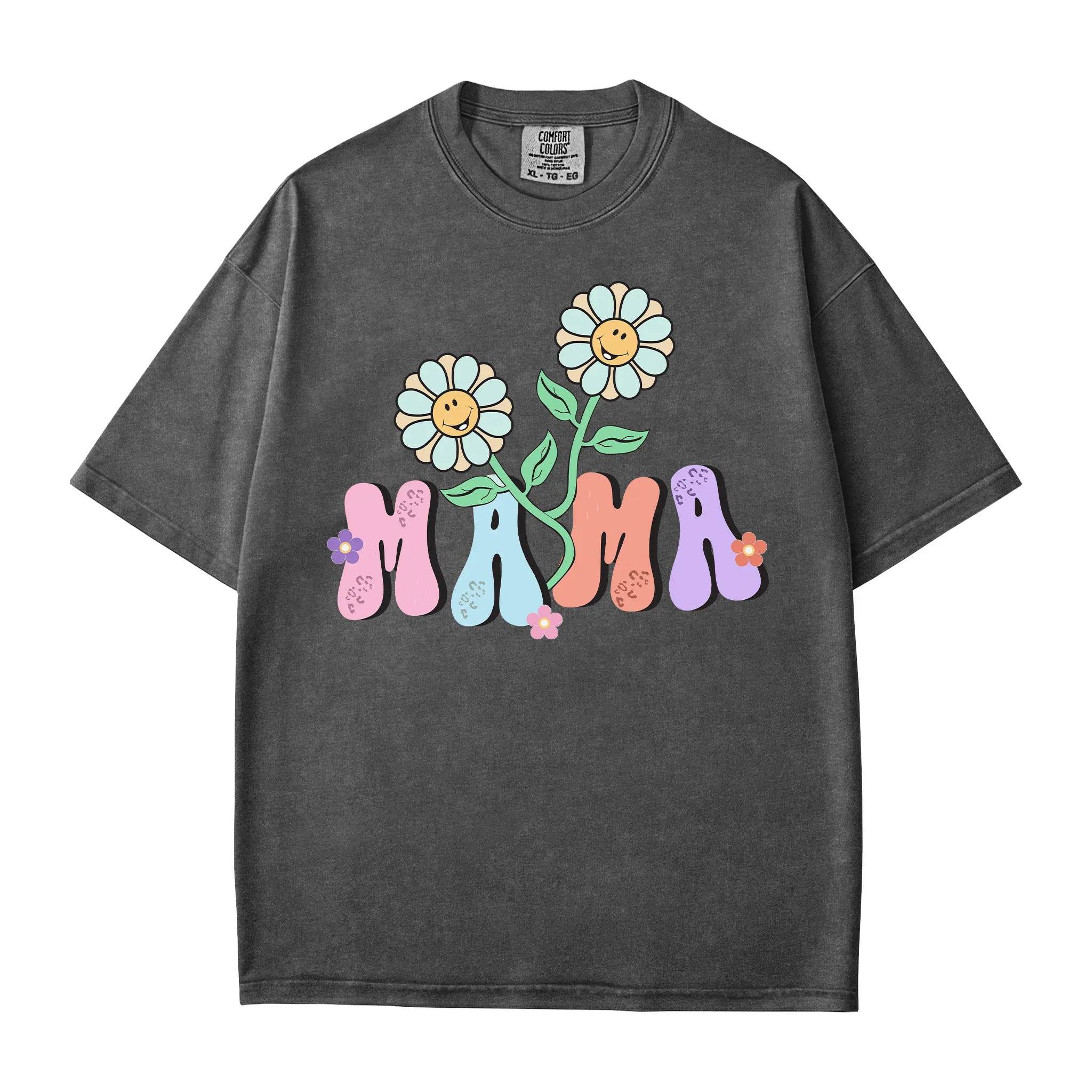 Colorful MAMA Comfort Colors® T-Shirt – Floral Mom Shirt - Woven Mama