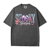Spooky Season Comfort Colors T-Shirt or Crewneck Sweatshirt – Cute Drippy Pastel Halloween Shirt - Woven Mama