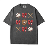 Coquette Bow Baseball T-Shirt – Baseball Mom Game Day Tee - Woven Mama