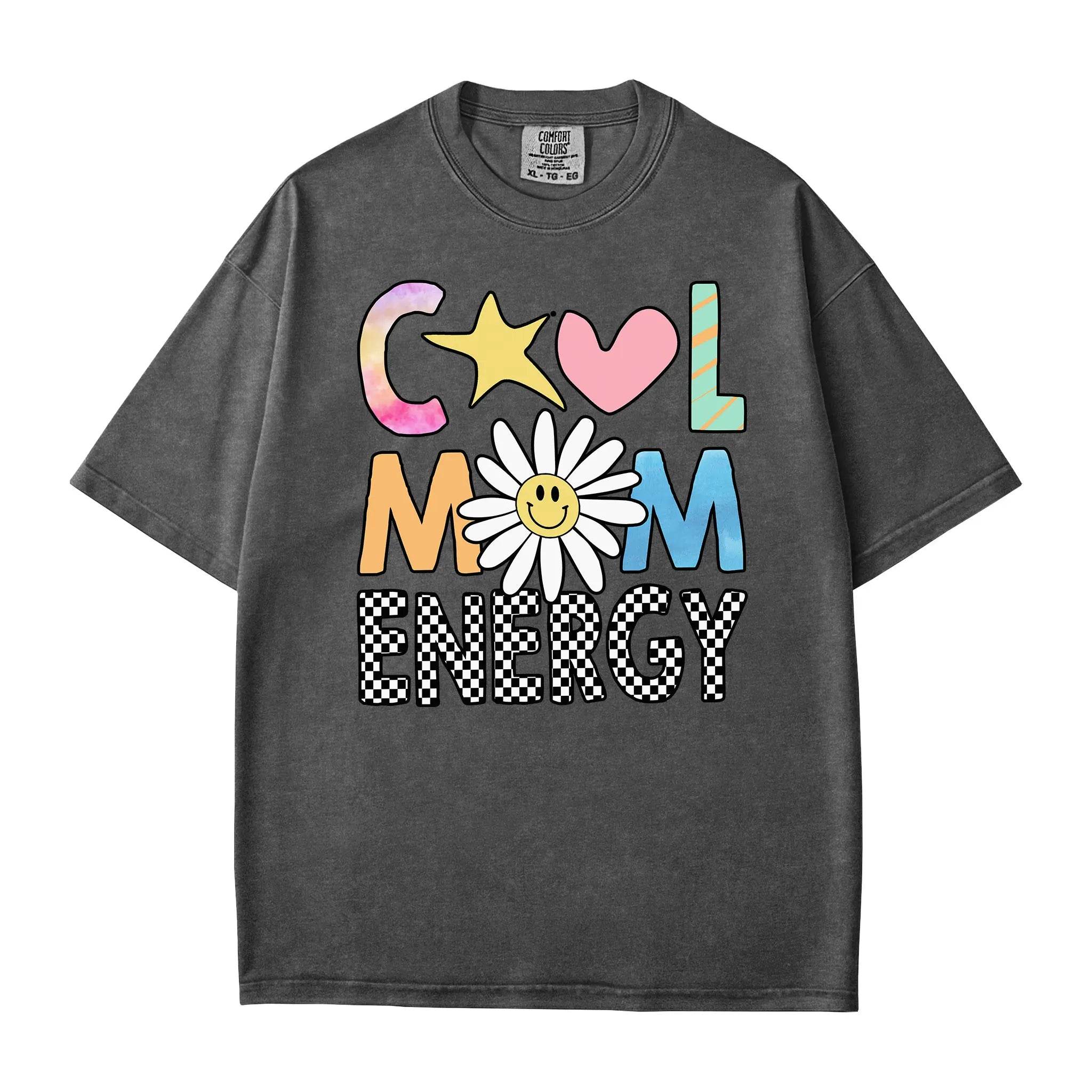 Cool Mom Energy T-Shirt – Trendy Mom Comfort Colors Tee - Woven Mama