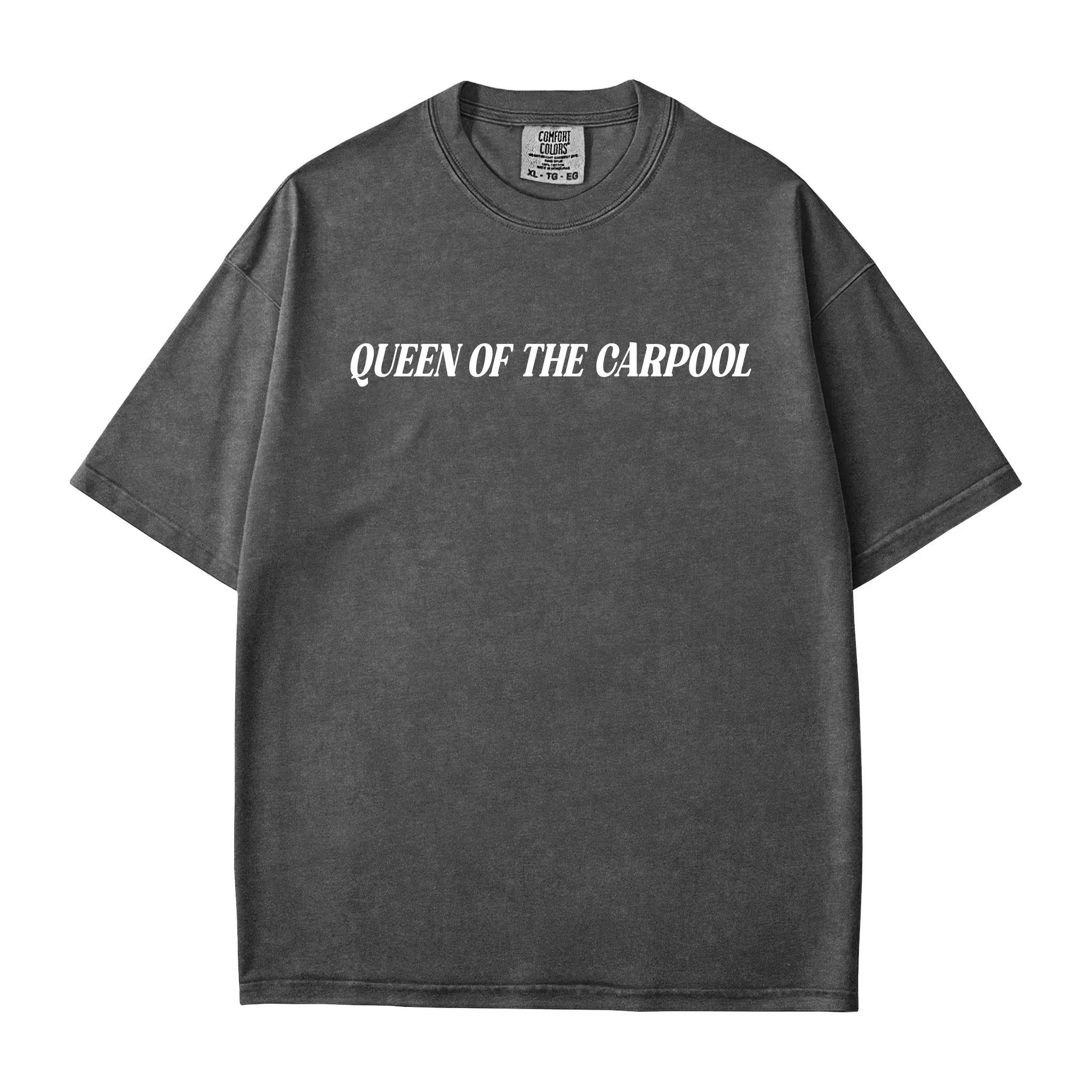 Queen of the Carpool T-Shirt – Comfort Colors Funny Mom Life Tee - Woven Mama